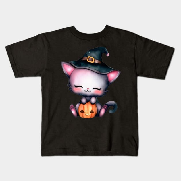 Little Cuties - Halloween Kitty Kids T-Shirt by CAutumnTrapp